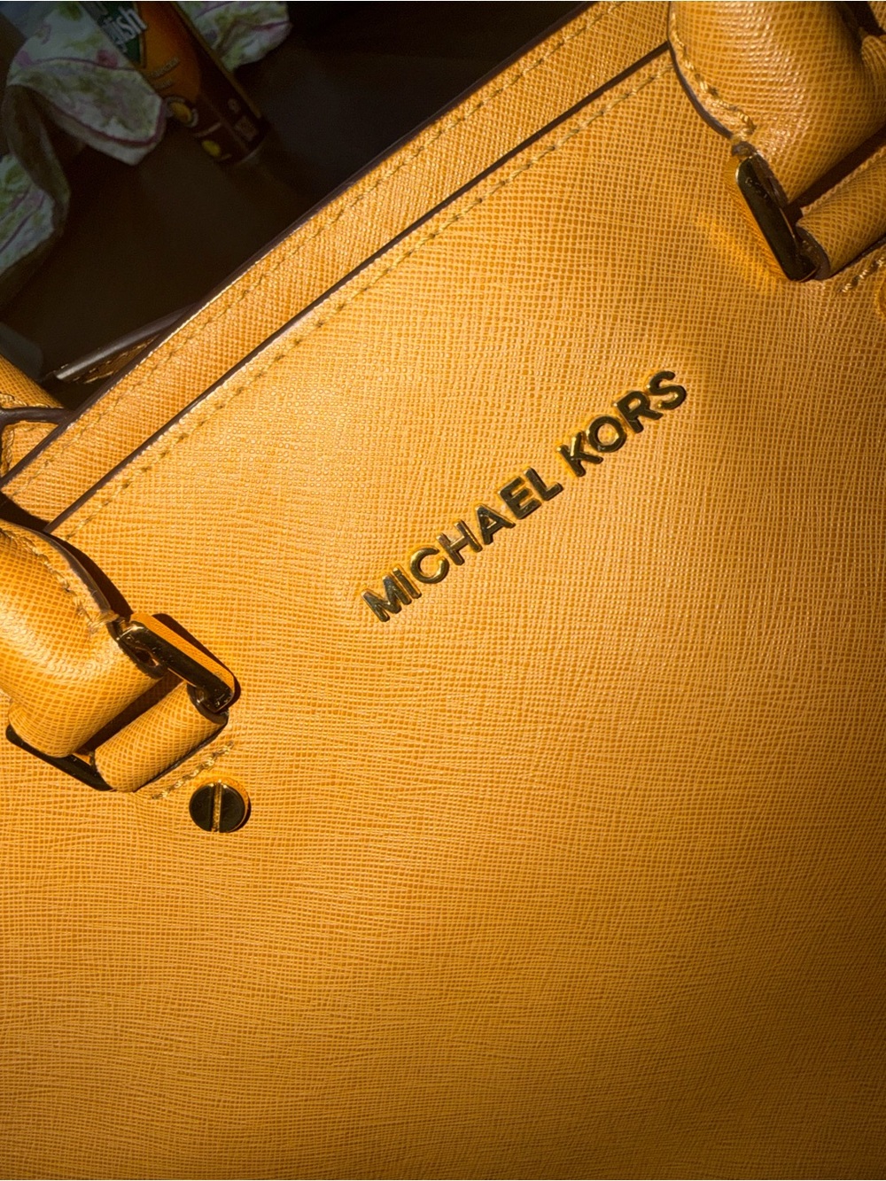 Michael Kors Tan Saffiano Leather Satchel with Shoulder Strap - Picture 3 of 5